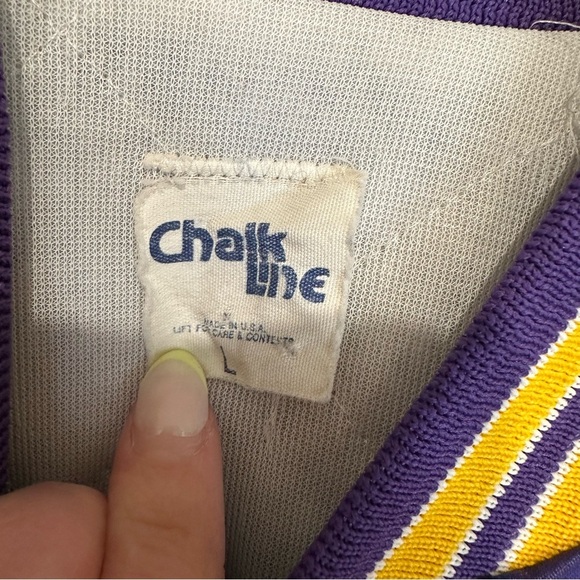 Vintage Minnesota Vikings Purple Satin Bomber Jacket - Picture 10 of 13